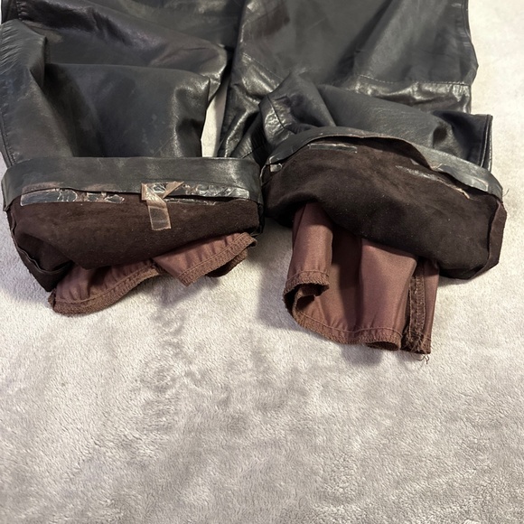 Vintage 80s Leather Motorcycle Pants Black Retro Women’s Sterling Stall 31x31 - Picture 8 of 10